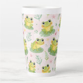Cute kikkers Patroon Latte Mok (Voorkant)