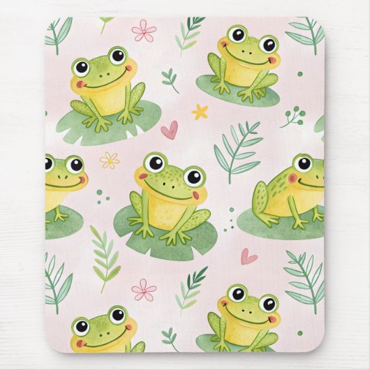 Cute kikkers Patroon Muismat (Voorkant)