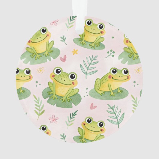 Cute kikkers Patroon Ornament (achterkant)