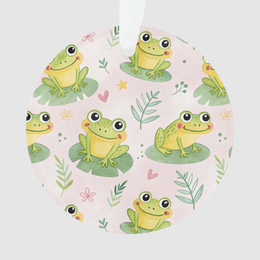 Cute kikkers Patroon Ornament (voorkant)