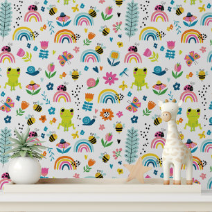 Cute Kikkers Regenboog Nursery Peel en Stick Behang