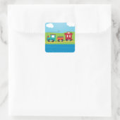 Cute Kind Choo Choo Train Vierkante Sticker (Tas)