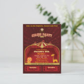 Cute Kind Circus Tickets Birthday Party Kaart (Staand voorkant)