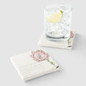 Cute Kind Draait roze ventiel Botanische Moederdag Stenen Onderzetter (Zijkant)