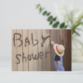 Cute Kind Fun Gender onthult Sunhat Boy Painting Kaart (Staand voorkant)