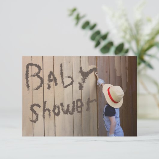 Cute Kind Fun Gender onthult Sunhat Boy Painting Kaart (Staand voorkant)