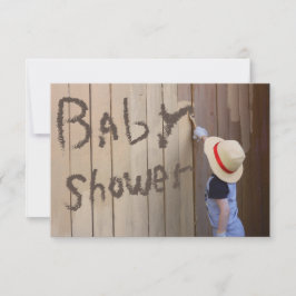 Cute Kind Fun Gender onthult Sunhat Boy Painting Kaart