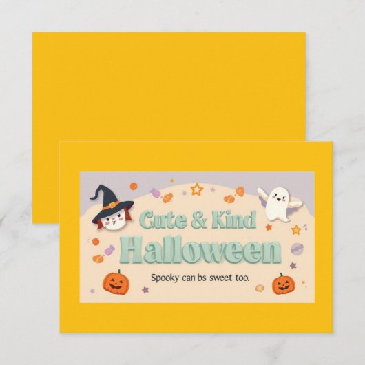 “Cute & Kind Halloween” Collectie Kaart (Voorkant / Achterkant)