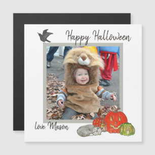 Cute Kind Halloween Photo Magnetic Kaart