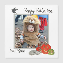 Cute Kind Halloween Photo Magnetic Kaart