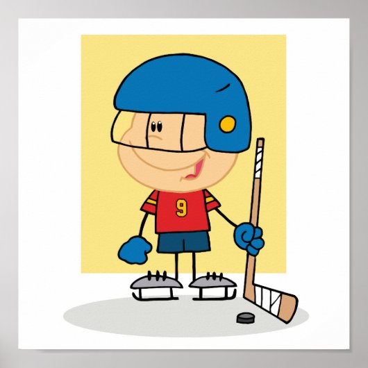 Cute Kind Hockey Player Poster (Voorkant)