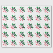 Cute kind Holiday Kerstboompolitie Cadeaupapier (Vlak)