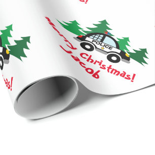 Cute kind Holiday Kerstboompolitie Cadeaupapier