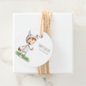Cute Kind met Bunny Costume Personalized Pasen Bedankjes Labels (In situ)