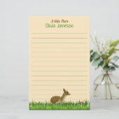 Cute Kind Name Woodland Animal Lined Briefpapier (Staand voorkant)