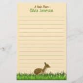 Cute Kind Name Woodland Animal Lined Briefpapier (Voorkant)