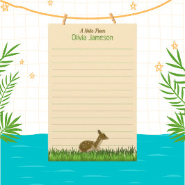 Cute Kind Name Woodland Animal Lined Briefpapier