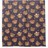 Cute Kind Teddy Bear Cartoon Brown Beer Douchegordijn (Voorkant)