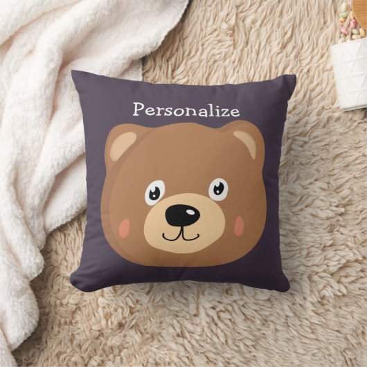 Cute Kind Teddy Bear Cartoon Brown Beer personalis Kussen (Deken)