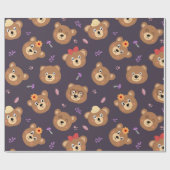 Cute Kind Teddy Bear Decorative Pattern Gift Cadeaupapier (Vlak)