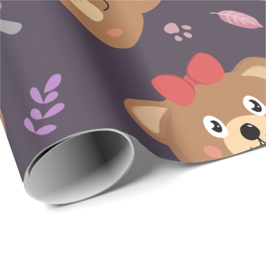 Cute Kind Teddy Bear Decorative Pattern Gift Cadeaupapier (Rol Hoek)