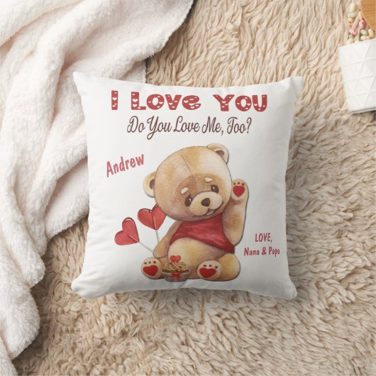 Cute Kind Teddy Bear I Love You Valentijn Kussen (Deken)