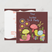 Cute Kind Whimsical Natuur Scene Party nodigt uit Kaart (Voorkant / Achterkant)