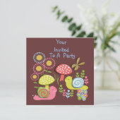 Cute Kind Whimsical Natuur Scene Party nodigt uit Kaart (Staand voorkant)