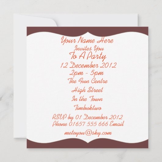 Cute Kind Whimsical Natuur Scene Party nodigt uit Kaart (Achterkant)