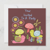 Cute Kind Whimsical Natuur Scene Party nodigt uit Kaart (Voorkant)