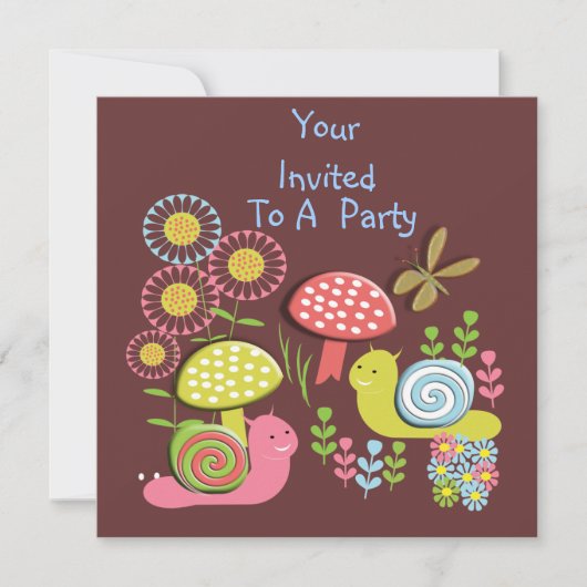 Cute Kind Whimsical Natuur Scene Party nodigt uit Kaart (Voorkant)