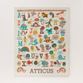 Cute Kinder ABC Animal Alphabet Personalized Legpuzzel (Verticaal)