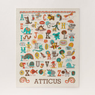 Cute Kinder ABC Animal Alphabet Personalized Legpuzzel