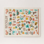 Cute Kinder ABC Animal Alphabet Personalized Legpuzzel (Horizontaal)