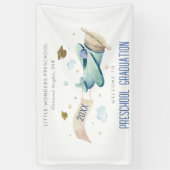 Cute Kinder Airplane Preschool Afstuderen Welcome Spandoek (Verticaal)