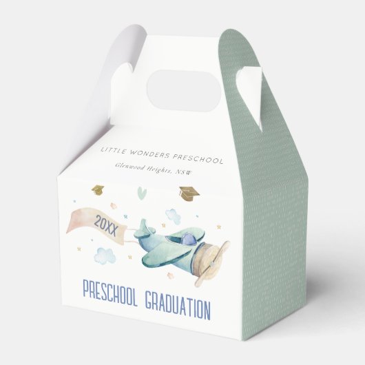 Cute Kinder Airplane Sky Stars Preschool Afstudere Bedankdoosjes (Voorkant Zijde)