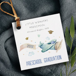 Cute Kinder Airplane Sky Stars Preschool Afstudere Bedankjes Labels