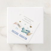 Cute Kinder Airplane Sky Stars Preschool Afstudere Bedankjes Labels (In situ)