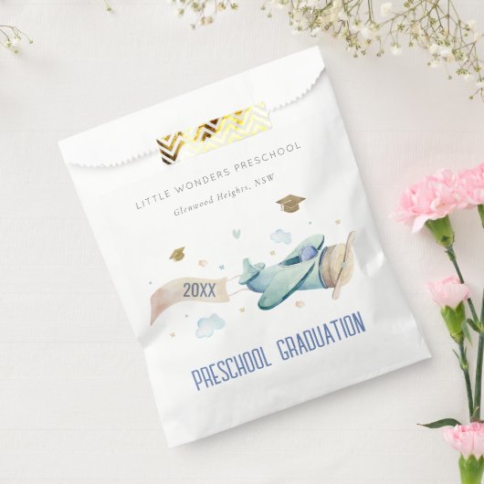 Cute Kinder Airplane Sky Stars Preschool Afstudere Bedankzakje (Gezegeld)