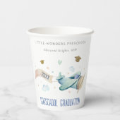 Cute Kinder Airplane Sky Stars Preschool Afstudere Papieren Bekers (Achterkant)