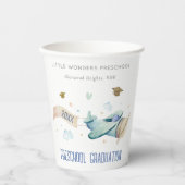 Cute Kinder Airplane Sky Stars Preschool Afstudere Papieren Bekers (Voorkant)