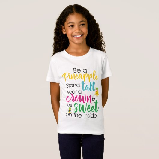 Cute kinder anananas art t shirt (Voorkant volledig)