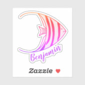 Cute Kinder Angel Fish Sticker Name Sticker (Vel)