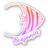 Cute Kinder Angel Fish Sticker Name Sticker (Voorkant)