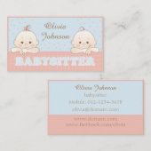 Cute Kinder Babysitter Pastel Color Visitekaartje (Voorkant / Achterkant)