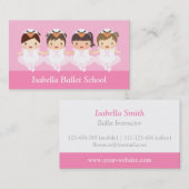 Cute Kinder Ballerina Ballet Dance School Instruct Visitekaartje (Voorkant / Achterkant)