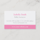 Cute Kinder Ballerina Ballet Dance School Instruct Visitekaartje (Achterkant)