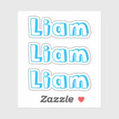 Cute Kinder Blue Name Sticker (Vel)