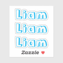 Cute Kinder Blue Name Sticker