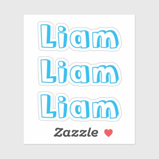 Cute Kinder Blue Name Sticker (Vel)